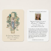 Jungfrau Mary Katholic Funeral Memorial Holcard - (Vorne & Hinten)
