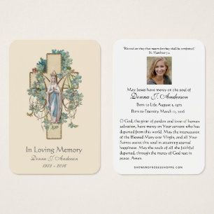 Jungfrau Mary Katholic Funeral Memorial Holcard -