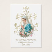 Jungfrau Mary Katholic Funeral Memorial Holcard - (Vorderseite)