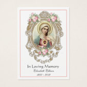 Jungfrau Mary Katholic Funeral Memorial Holcard - (Vorderseite)