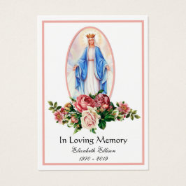 Jungfrau Mary Katholic Funeral Memorial Holcard -