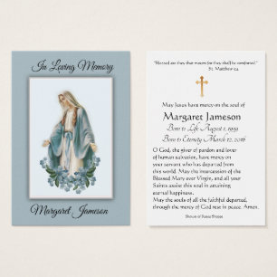 Jungfrau Mary Katholic Funeral Memorial Holcard -