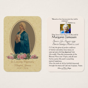 Jungfrau Mary Katholic Funeral Memorial Holcard -