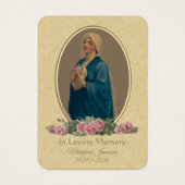 Jungfrau Mary Katholic Funeral Memorial Holcard - (Vorderseite)