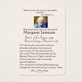 Jungfrau Mary Katholic Funeral Memorial Holcard - (Rückseite)