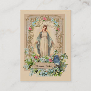 Jungfrau Mary Katholic Funeral Memorial Holcard - Visitenkarte