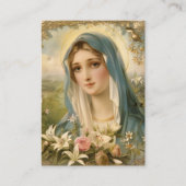 Jungfrau Mary Katholic Funeral Memorial Holcard - Visitenkarte (Vorderseite)