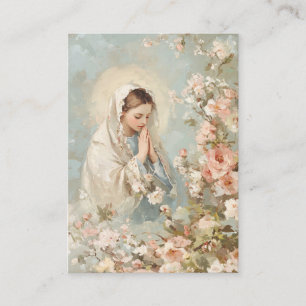 Jungfrau Mary Katholic Funeral Memorial Holcard - Visitenkarte