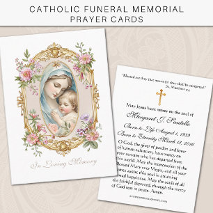 Jungfrau Mary Katholic Funeral Memorial Holcard - Visitenkarte