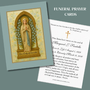 Jungfrau Mary Katholic Funeral Memorial Holcard - Visitenkarte