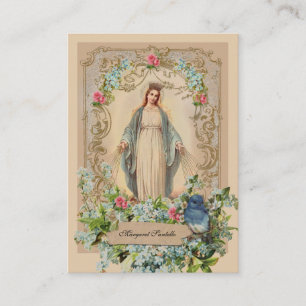 Jungfrau Mary Katholic Funeral Memorial Holcard - Visitenkarte