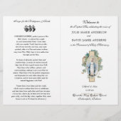 Jungfrau Mary Katholic Latin Mass Wedding Program (Vorderseite)