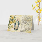 Jungfrau Mary Katholic Religious Gebet Karte (Gelbe Blume)