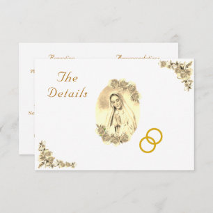 Jungfrau Mary Katholic Sepia Wedding Enclosure Car Begleitkarte