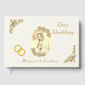 Jungfrau Mary Katholic Sepia Wedding Gästebuch (Vorderseite)