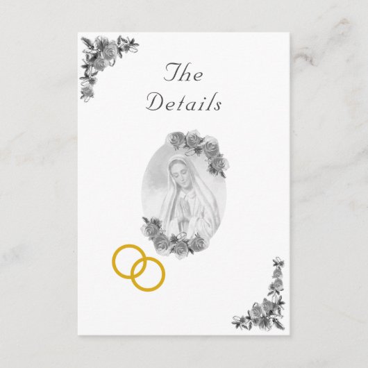 Jungfrau Mary Katholic Silver Wedding Card Begleitkarte (Vorderseite)