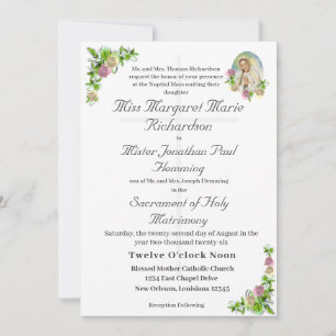 Jungfrau Mary Katholic Wedding Einladung