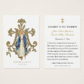 Jungfrau Mary Katholic Wedding Holy Card (Vorne & Hinten)