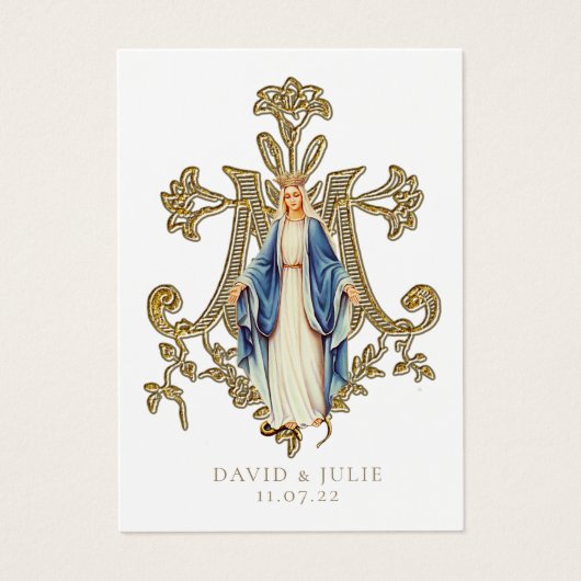 Jungfrau Mary Katholic Wedding Holy Card (Vorderseite)