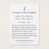 Jungfrau Mary Katholic Wedding Prayer Card (Rückseite)