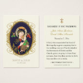 Jungfrau Mary Katholic Wedding Prayer Card (Vorne & Hinten)