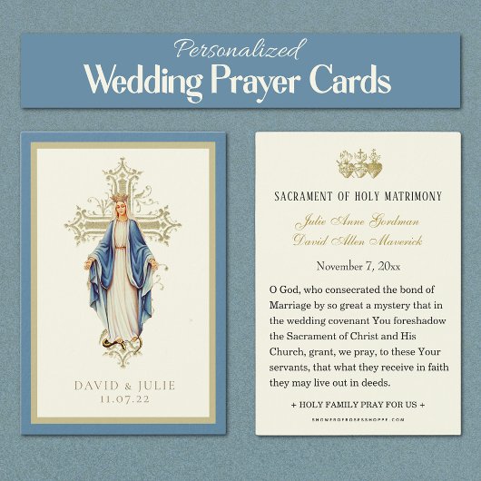 Jungfrau Mary Katholic Wedding Prayer Card