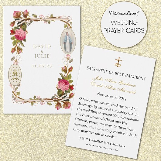 Jungfrau Mary Katholic Wedding Prayer Card