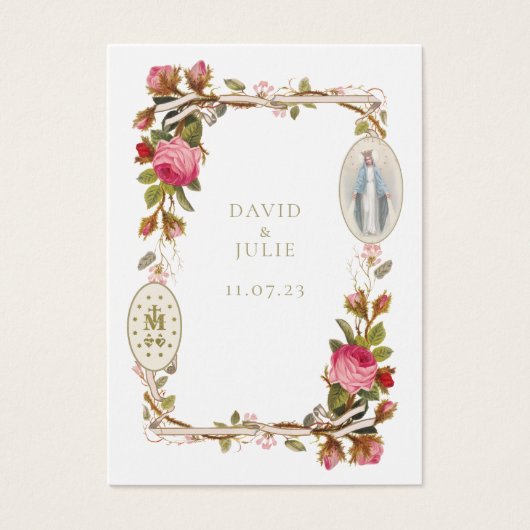 Jungfrau Mary Katholic Wedding Prayer Card (Vorderseite)