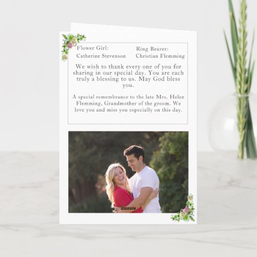 Jungfrau Mary Katholic Wedding Program Programm (Rückseite)