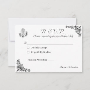 Jungfrau Mary Katholic Wedding Response Card RSVP Karte