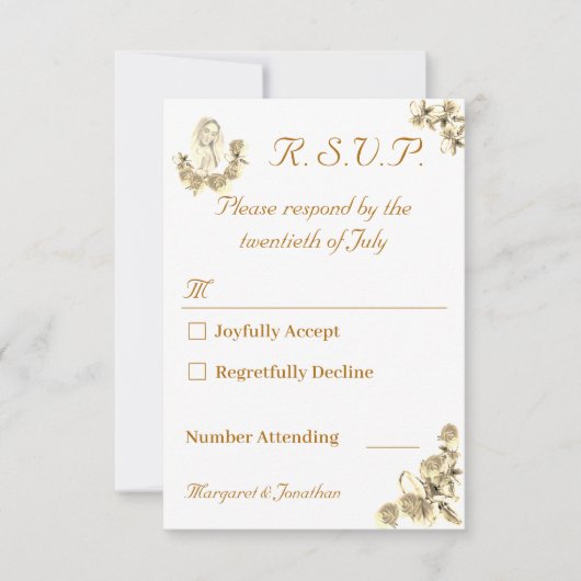 Jungfrau Mary Katholic Wedding Response Card RSVP Karte (Vorderseite)