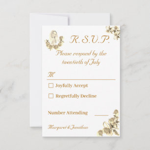 Jungfrau Mary Katholic Wedding Response Card RSVP Karte