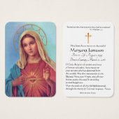 Jungfrau Mary katholische Beerdigung Gedenkkarte - (Vorne & Hinten)