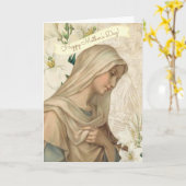 Jungfrau Mary Lilies Religious Angel Vintag Karte (Gelbe Blume)