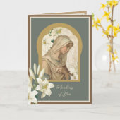 Jungfrau Mary Lilies Religious Geem Gebet Karte (Gelbe Blume)