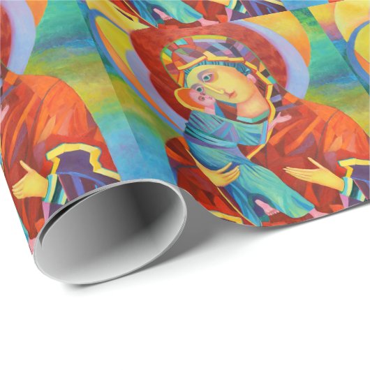 Jungfrau Mary Madonna and Child Geschenkpapier (Rolleneckpunkt)