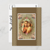 Jungfrau Mary Madonna Child Jesus Rosary Rose Postkarte (Vorne/Hinten)