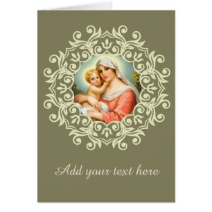 Jungfrau Mary Madonna mit Baby-Jesus-Spitze