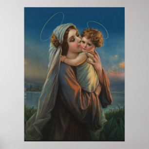 Jungfrau Mary Madonna mit Kind Jesus Poster