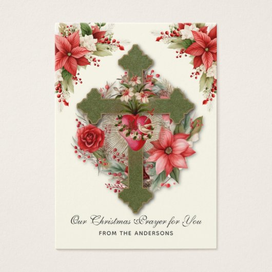 Jungfrau Mary Memorare Gebet Poinsettia (Vorderseite)