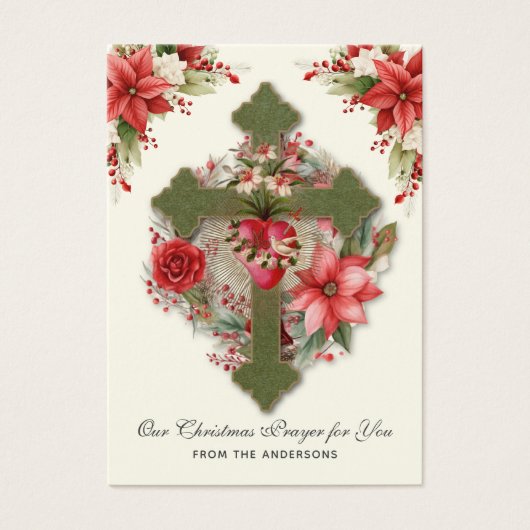 Jungfrau Mary Memorare Gebet Poinsettia (Vorderseite)