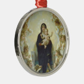 Jungfrau Mary mit Baby Jesus und Engel Silbernes Ornament (Rechts)
