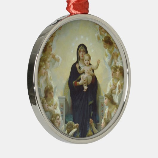 Jungfrau Mary mit Baby Jesus und Engel Silbernes Ornament (Rechts)