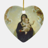 Jungfrau Mary mit Baby Jesus und Engeln Keramik Ornament (Hinten)