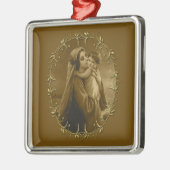 Jungfrau Mary mit Child Jesus, Goldrand Design Ornament Aus Metall (Links)