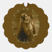 Jungfrau Mary mit Child Jesus, Goldrand Design Ornament Karte (Vorderseite)