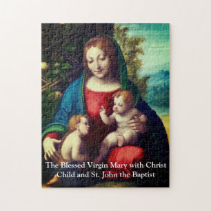 Jungfrau Mary mit Christ Child & St John Baptist Puzzle
