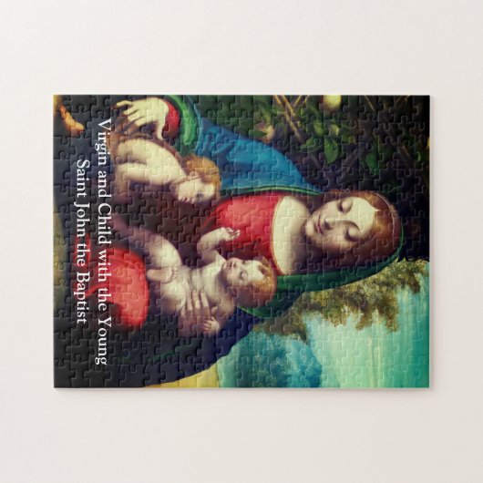Jungfrau Mary mit Christ Child & St John Baptist Puzzle (Horizontal)