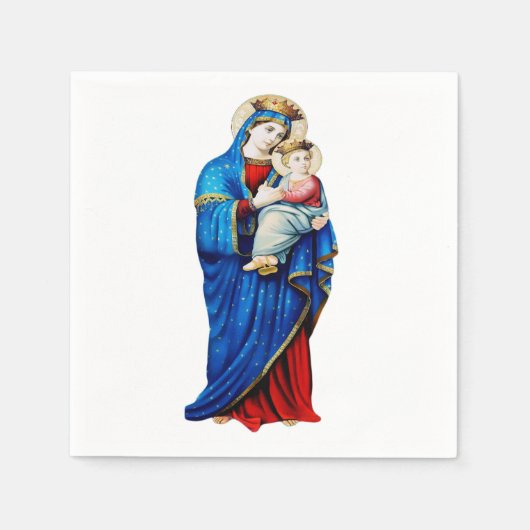 Jungfrau Mary mit dem Baby Jesus Serviette (Vorderseite)