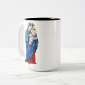 Jungfrau Mary mit dem Baby Jesus Zweifarbige Tasse (Vorderseite Links)